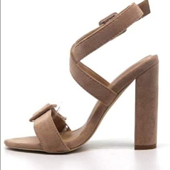 NEW Cape Robbin Lorina Suede Blush Dusty Pink Buckle Strappy Block Heels Shoes - Picture 2 of 14